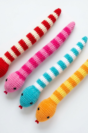 Candy Stripe Snake Amigurumi Free Crochet Pattern