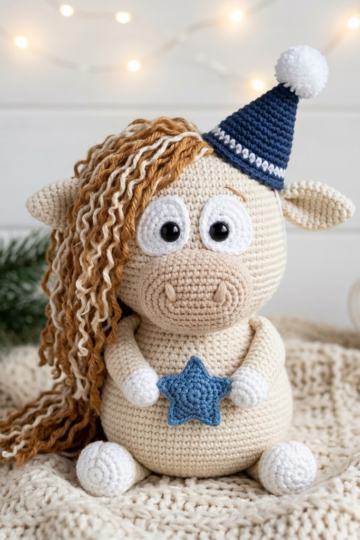 Classic Cream Highland Cow Amigurumi Free Crochet Pattern