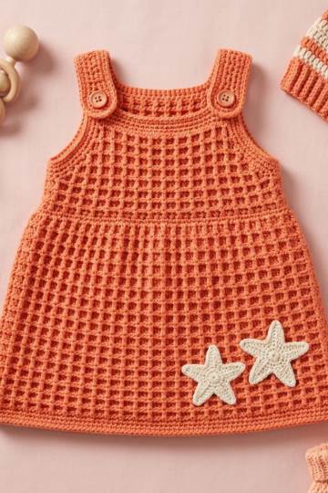 Coral Reef Baby Crochet Pinafore Free Pattern