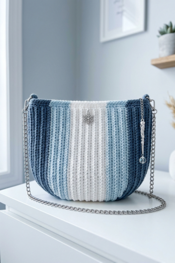 Icy Blue Winter Frost Bag Free Crochet Pattern