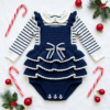 Navy Blue Nautical Baby Romper Free Crochet Pattern