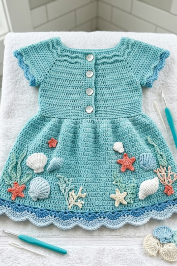Ocean Wave Baby Dress Free Crochet Pattern