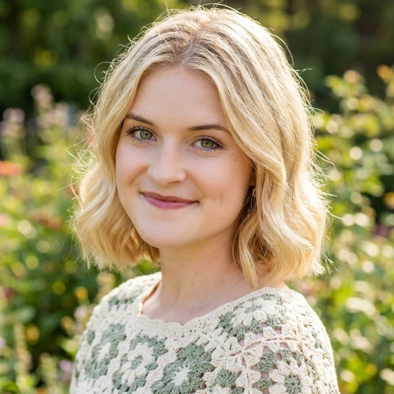 Mia, founder of Crochet With Mia