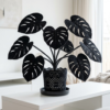 Black Monstera Crochet Plant for Modern Living Room