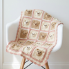 Blush Pink Teddy Bear Granny Square Blanket Free Pattern