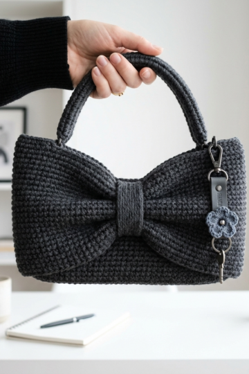 Butter Yellow Bow Bag Free Crochet Pattern