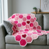 Candy Pink Honeycomb Throw Free Crochet Pattern