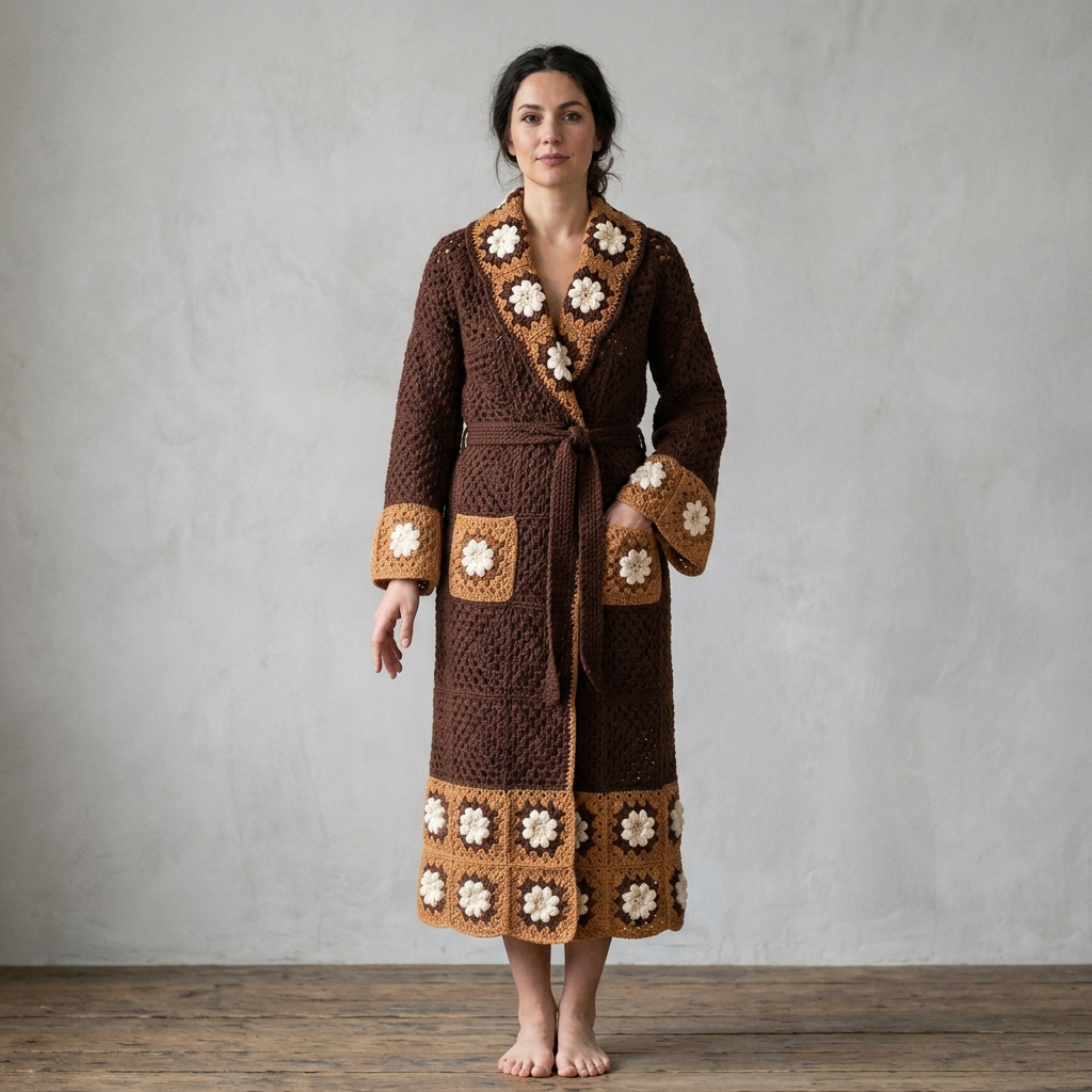 Sad Robe Chocolate Caramel Cozy Crochet Robe Free Pattern – Crochet With Mia