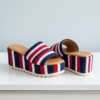 Classic Navy Nautical Crochet Platform Wedge Sandals Pattern