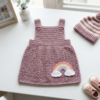 Dusty Mauve Rainbow Baby Dress Free Crochet Pattern