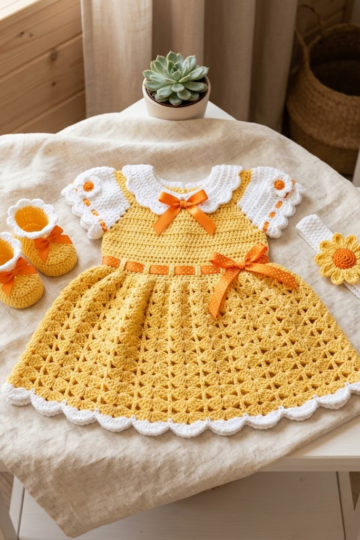 Elsa Frozen Ice Queen Baby Dress Free Crochet Pattern
