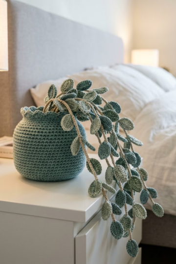 Eucalyptus Sprig Crochet Jar Free Crochet Pattern