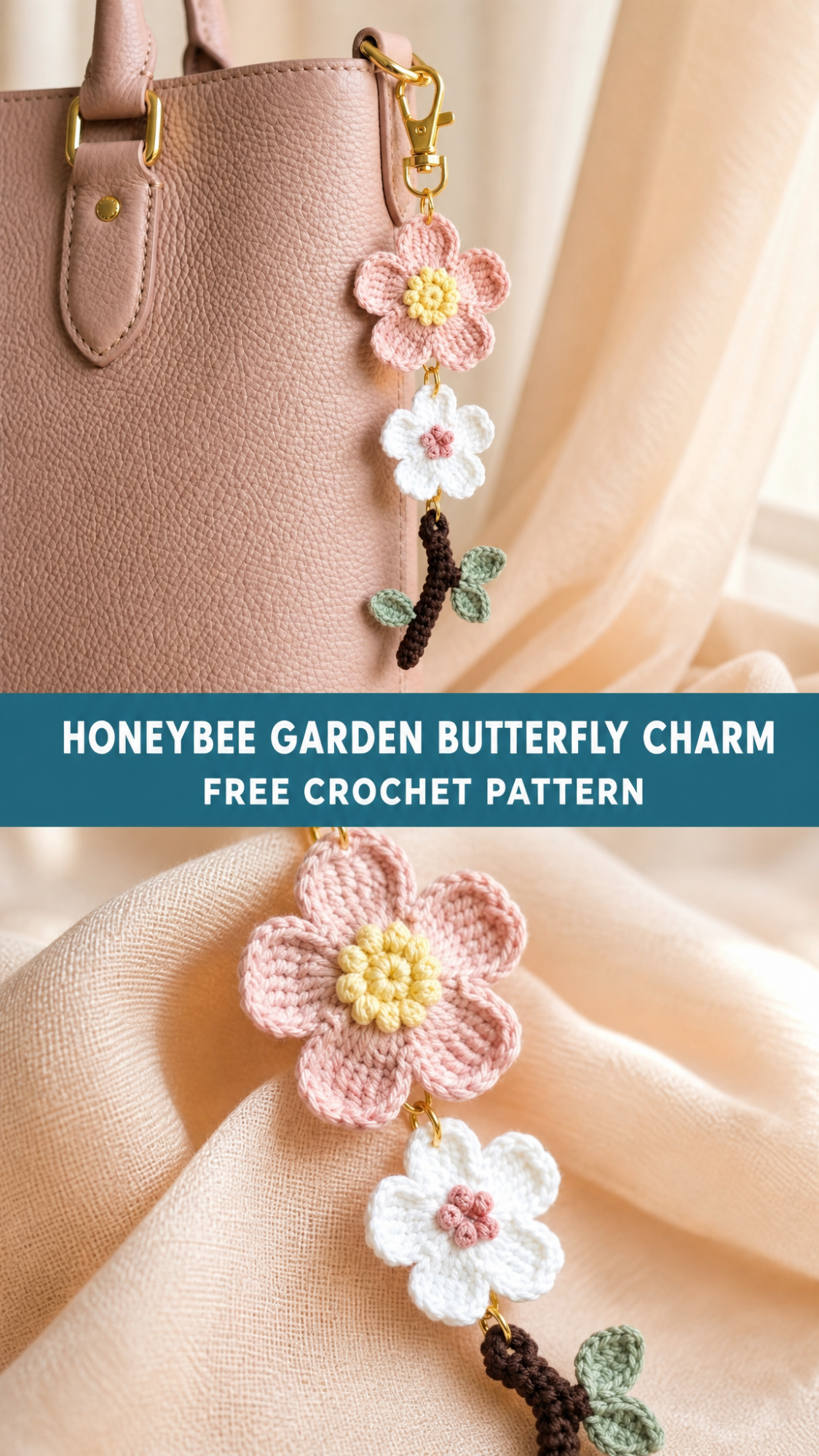 Honeybee Garden Butterfly Charm Free Crochet Pattern