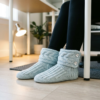 Icy Blue Winter Frost Slipper Boots Free Crochet Pattern
