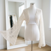 Ivory Bridal Mesh Crochet Bell Sleeve Shrug Pattern