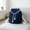 Midnight Navy Classic Granny Backpack Free Crochet Pattern