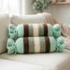 Mint Chocolate Candy Bolster Pillow Free Crochet Pattern