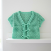 Mint Green Lace Tie Cardigan Free Crochet Pattern
