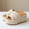 Monochrome Cream White Crochet Platform Wedge Sandals Pattern