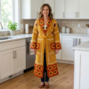 Mustard Sunflower Crochet Robe Free Pattern
