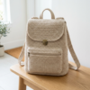 Oatmeal Neutral Chunky Crochet Backpack Free Pattern