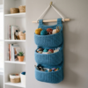 Ocean Blue Craft Room Wall Basket Free Crochet Pattern