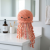 Peachy Coral Jellyfish Toilet Paper Cozy Free Crochet Pattern