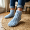 Powder Blue Cloud Soft Socks Free Crochet Pattern
