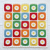 Rainbow Bright Daisy Granny Square Blanket Free Crochet Pattern
