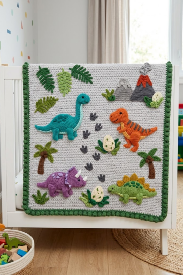 Rainbow Dolphin Pod Baby Blanket Free Crochet Pattern
