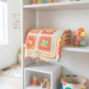 Rainbow Sherbet Granny Square Baby Blanket Free Crochet Pattern