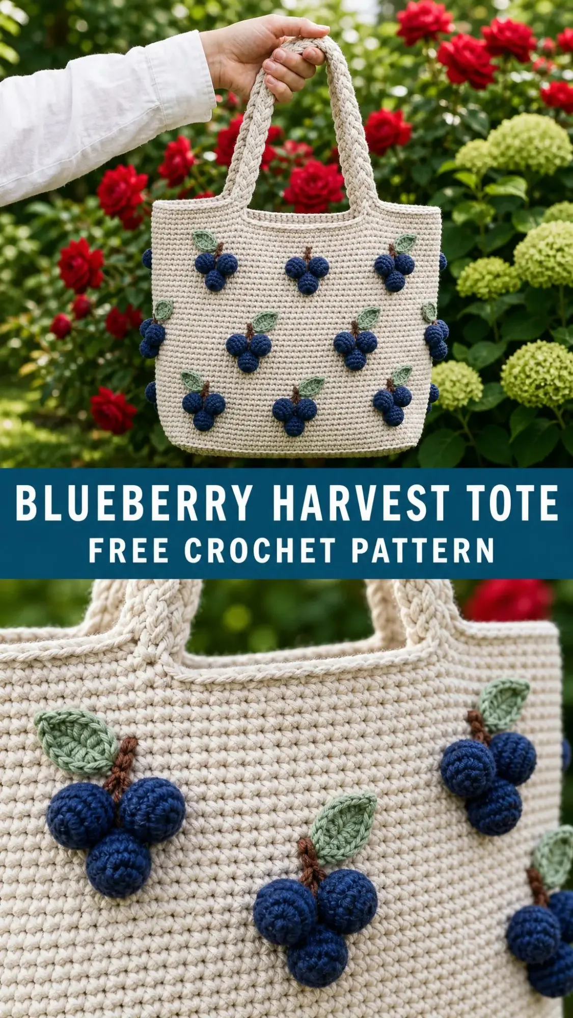 Blueberry Harvest Tote Free Crochet Pattern