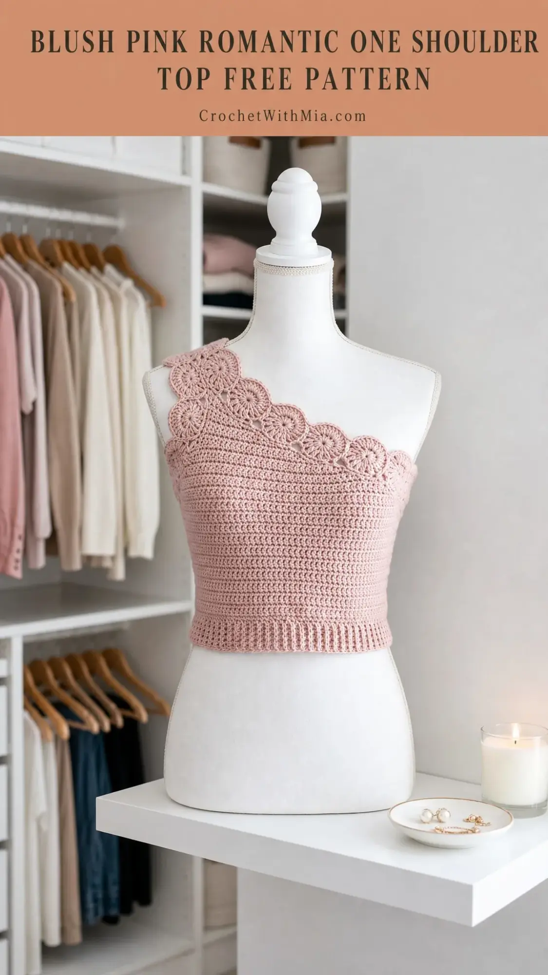 Blush Pink Romantic One Shoulder Top Free Pattern