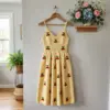 Butter Yellow Cherry Crochet Dress Free Crochet Pattern