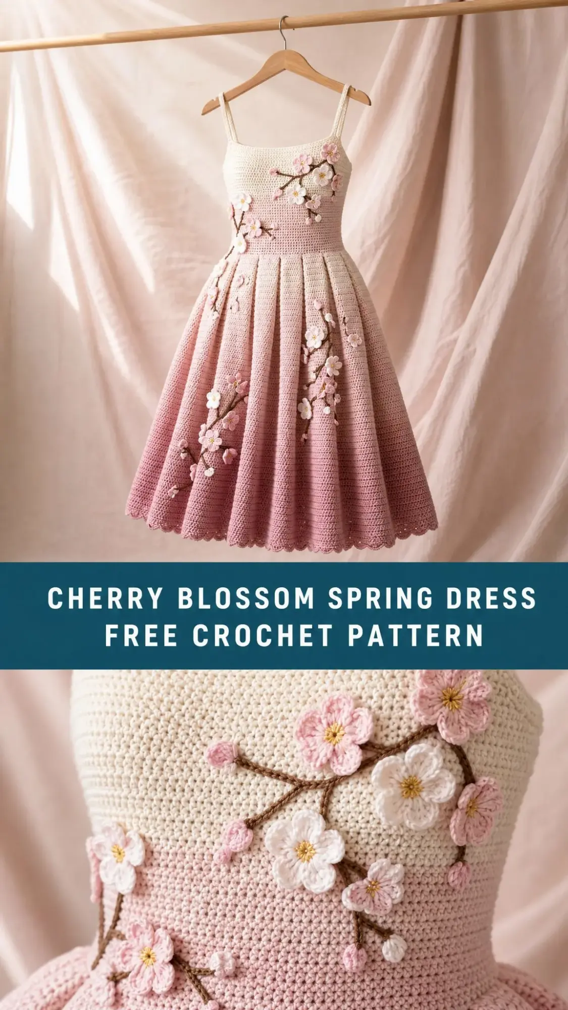 Cherry Blossom Spring Dress Free Crochet Pattern