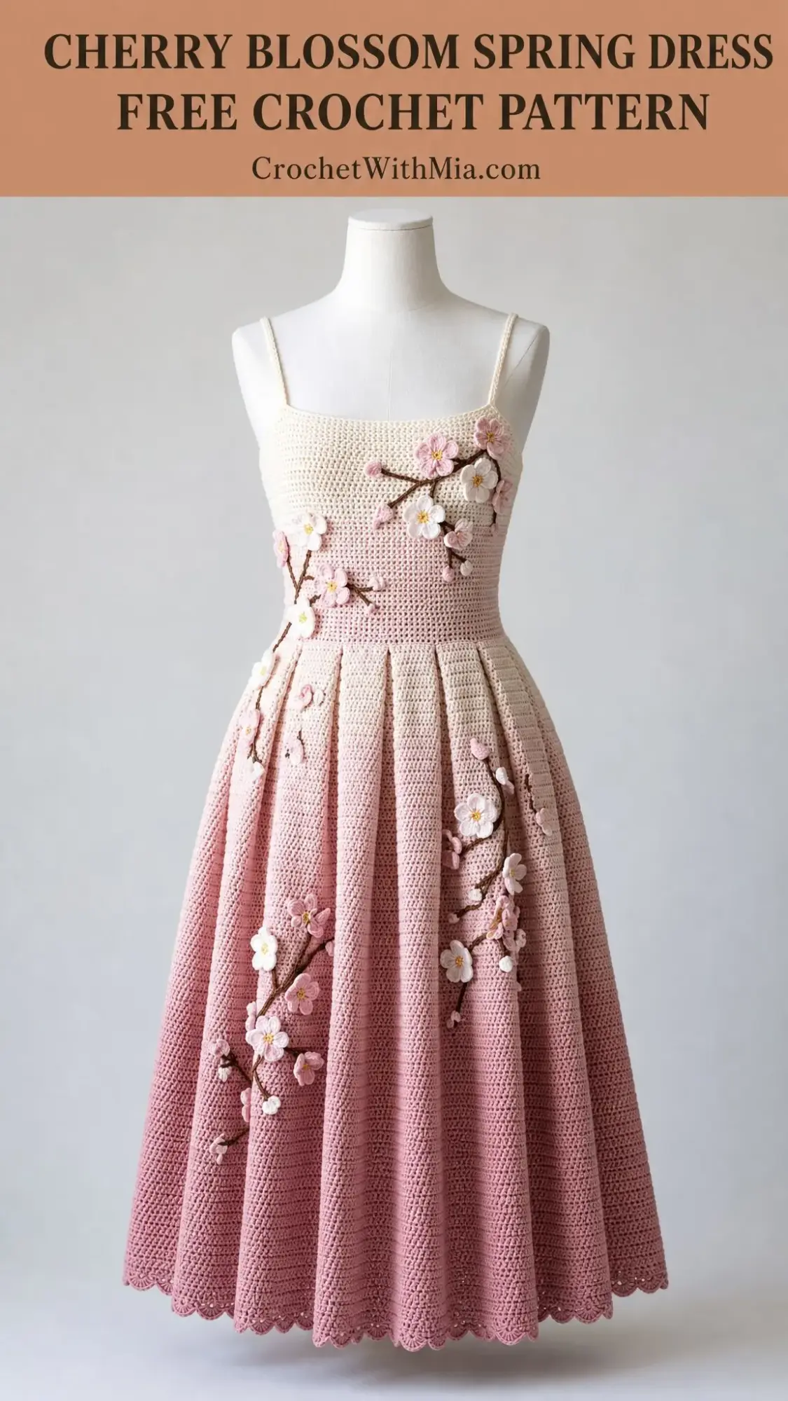 Cherry Blossom Spring Dress Free Crochet Pattern