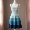 Coastal Blue Striped Crochet Dress Free Pattern