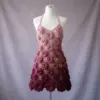 Dusty Rose Ombre Floral Dress Free Crochet Pattern
