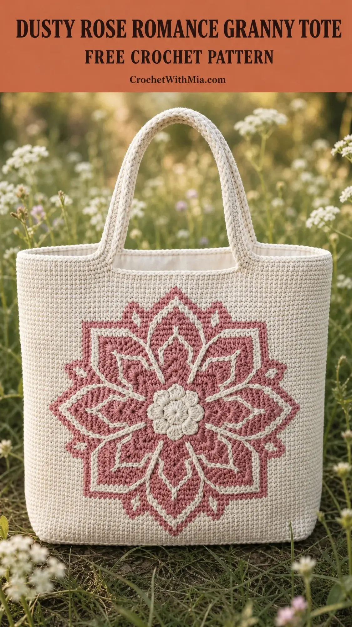 Dusty Rose Romance Granny Tote Free Crochet Pattern