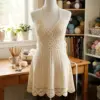 Ivory Lace Wedding Halter Dress Free Crochet Pattern