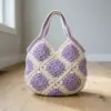 Lavender Cream Granny Square Tote Free Crochet Pattern