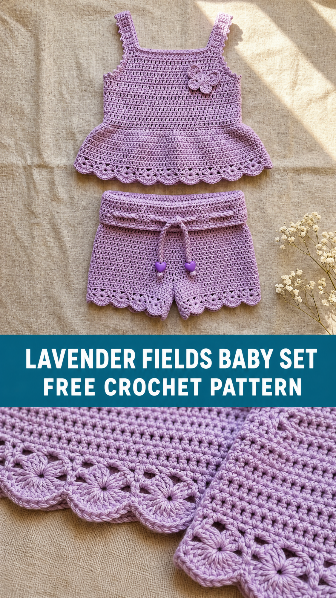 Lavender Fields Baby Set Free Crochet Pattern