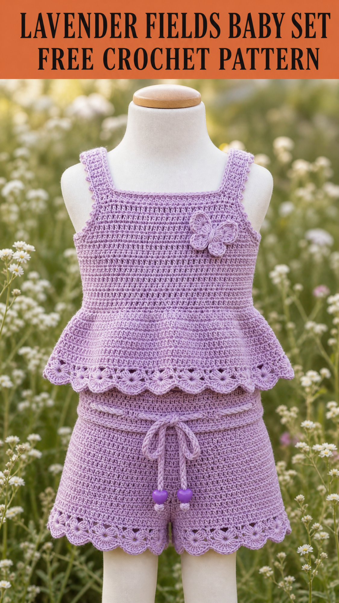 Lavender Fields Baby Set Free Crochet Pattern