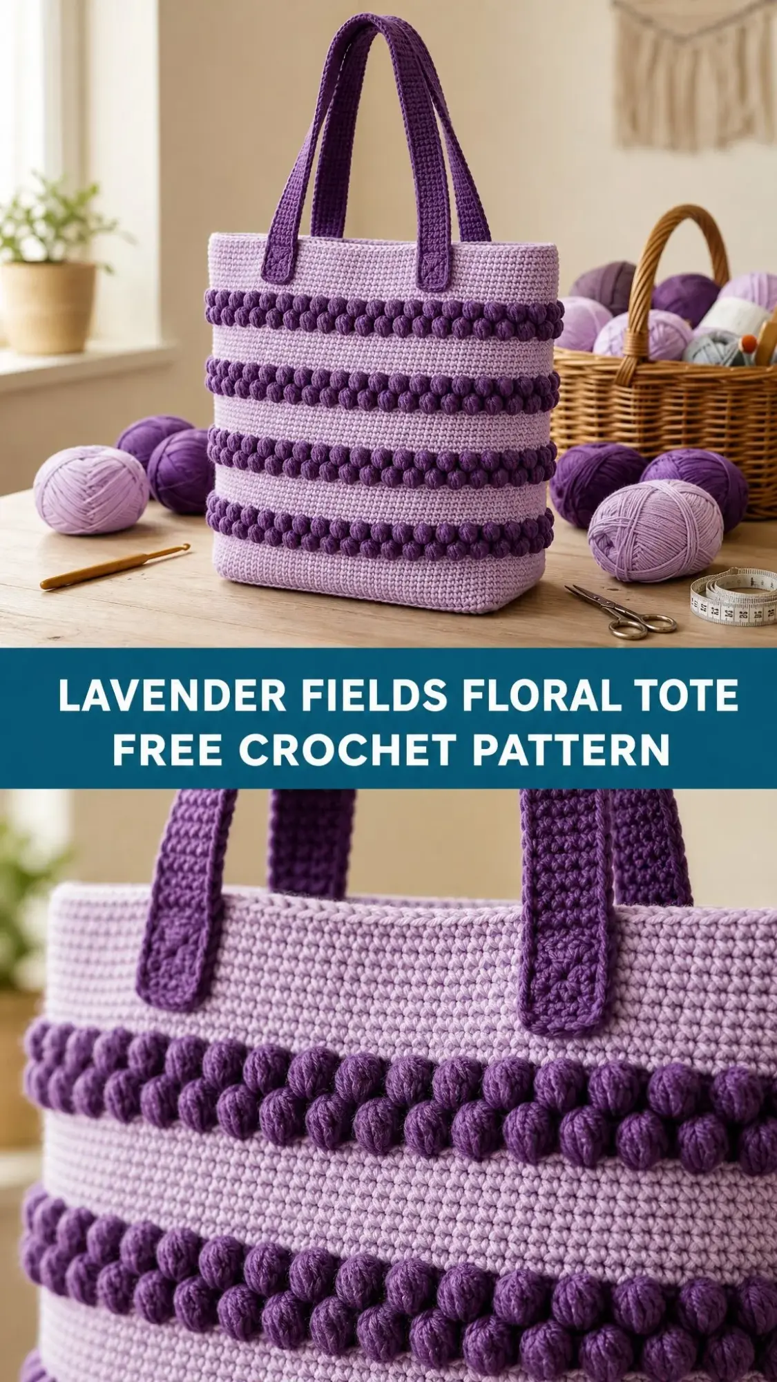 Lavender Fields Floral Tote Free Crochet Pattern