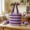 Lavender Fields Floral Tote Free Crochet Pattern