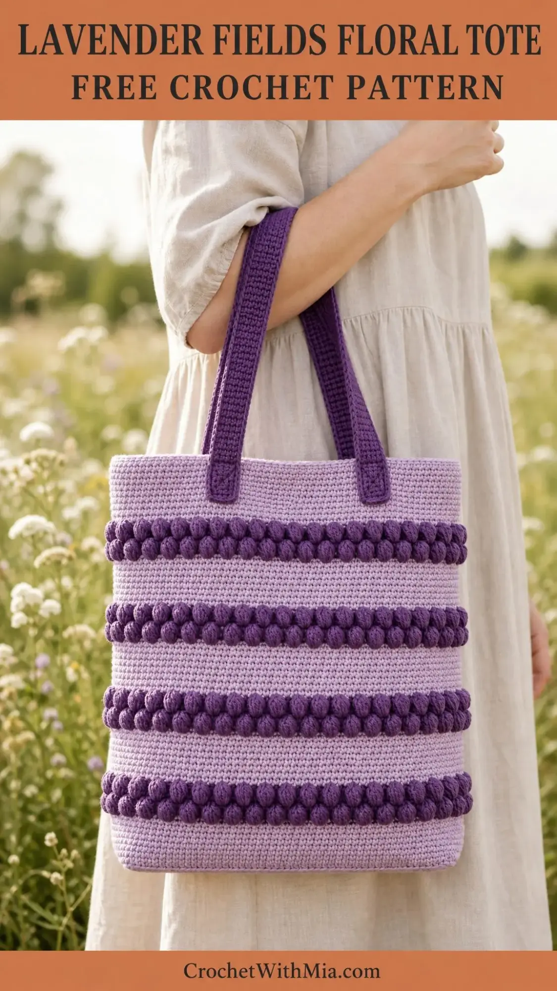Lavender Fields Floral Tote Free Crochet Pattern