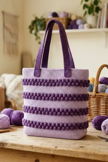Lavender Fields Floral Tote Free Crochet Pattern