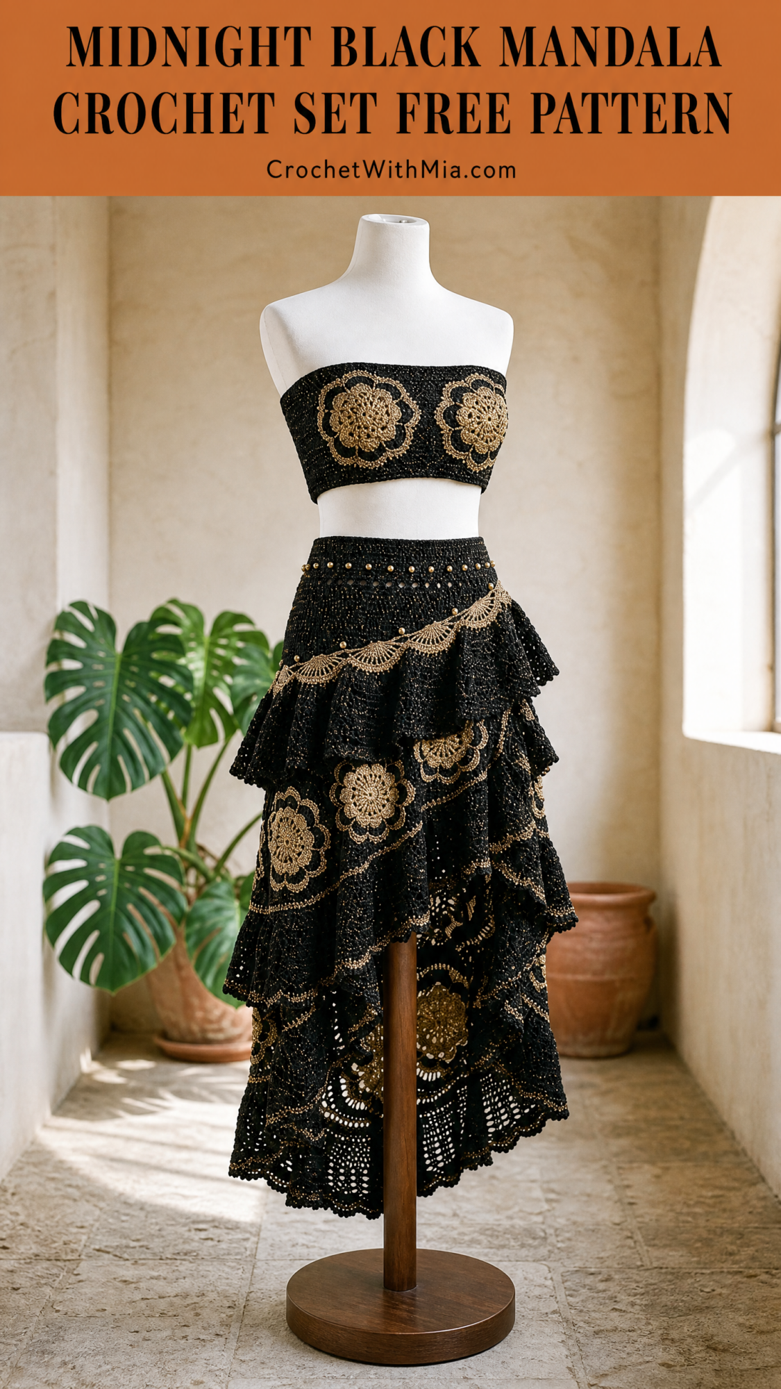 Midnight Black Mandala Crochet Set Free Pattern