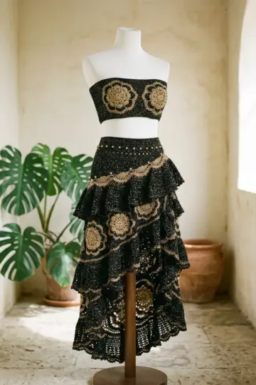 Midnight Black Mandala Crochet Set Free Pattern