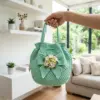 Mint Cottage Garden Bow Purse Free Crochet Pattern